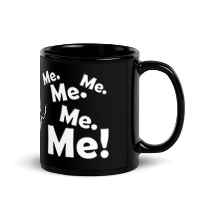 A015 Mug - Black Glossy Ceramic Mug Featuring a Graphic of a Young Pregnant Woman Smoking, with the Text “I’m Pro-choice. I Only Care About Me. Me. Me. Me. Me!”