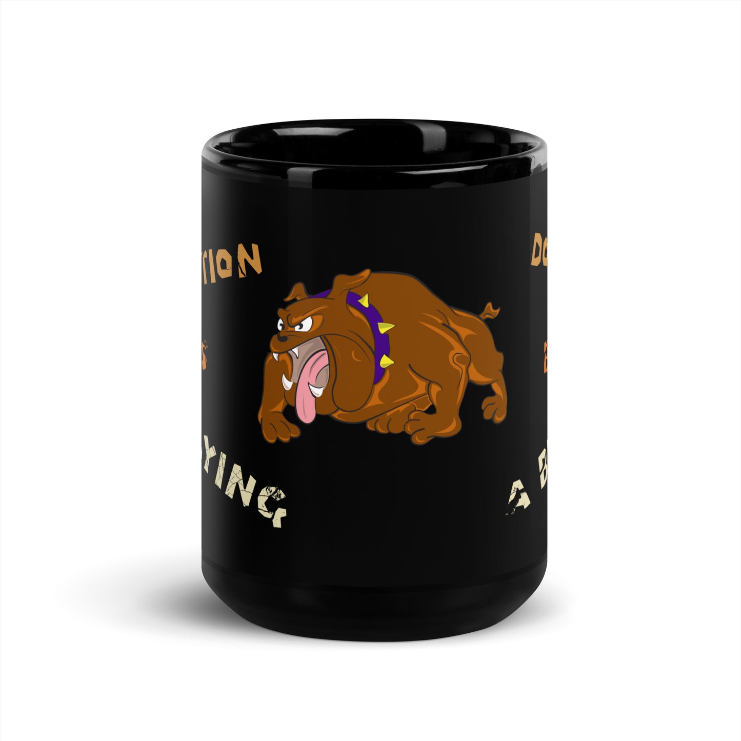A001 Mug - Black Glossy Ceramic Mug Featuring Bulldog Graphic with text “Abortion is Bullying. Don’t be a Bully.”