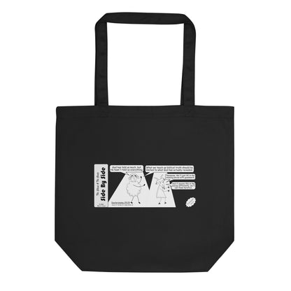 Eco Tote Bag Featuring the Sheep and the Goats Side by Side Cartoon V1-04 Style 2