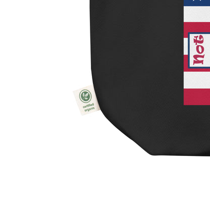 A017 Tote – Eco Tote Bag Featuring the Stars and Stripes of the U S Flag with the Text “The Left Is Not Right.”