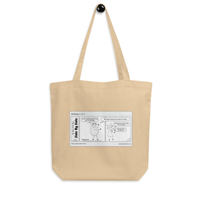 Eco Tote Bag Featuring the Sheep and the Goats Side by Side Cartoon V1-02 Style 1