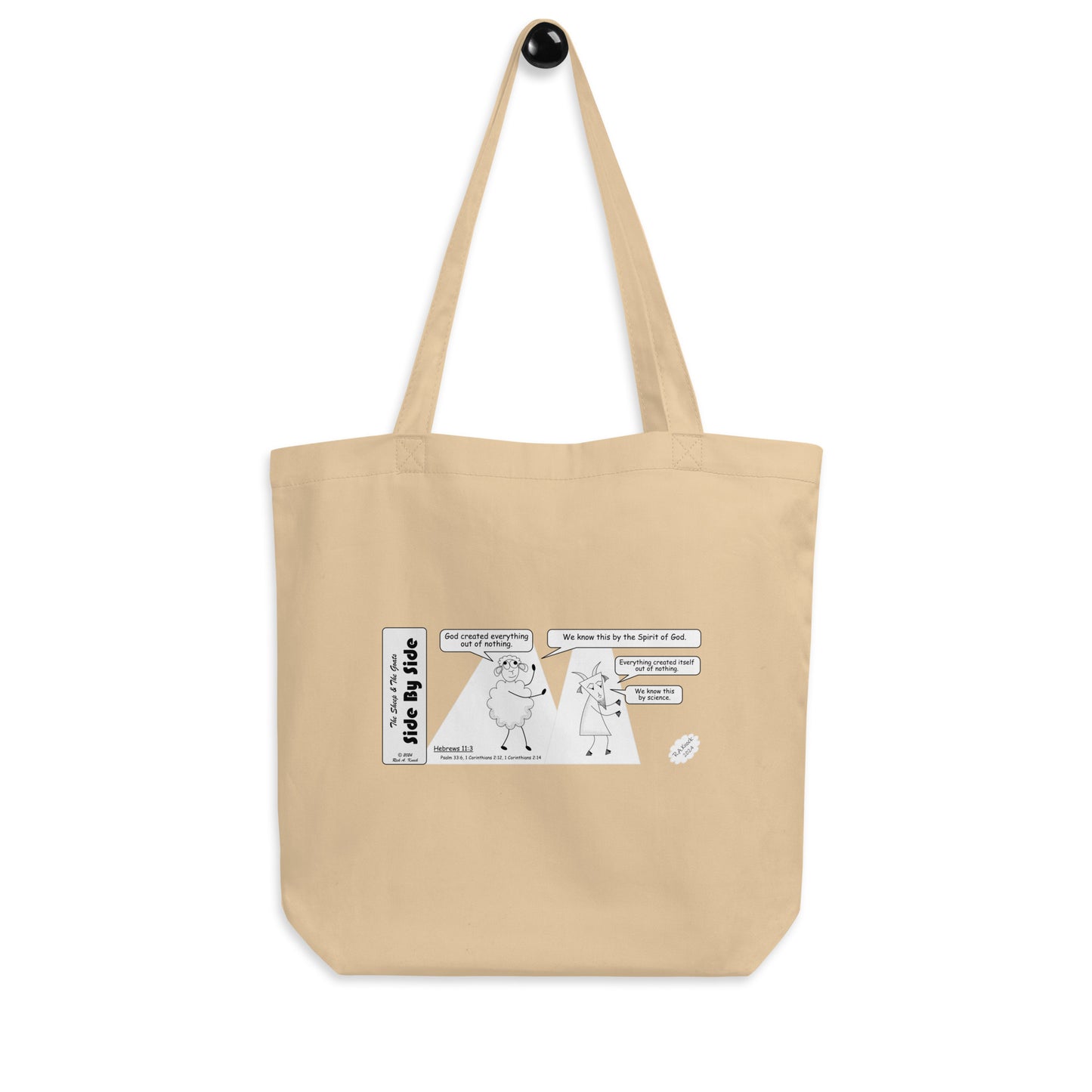 Eco Tote Bag Featuring the Sheep and the Goats Side by Side Cartoon V1-02 Style 2