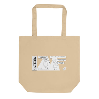 Eco Tote Bag Featuring the Sheep and the Goats Side by Side Cartoon V1-02 Style 2