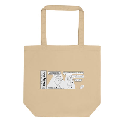 Eco Tote Bag Featuring the Sheep and the Goats Side by Side Cartoon V1-03 Style 2