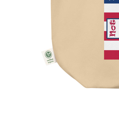 A017 Tote – Eco Tote Bag Featuring the Stars and Stripes of the U S Flag with the Text “The Left Is Not Right.”