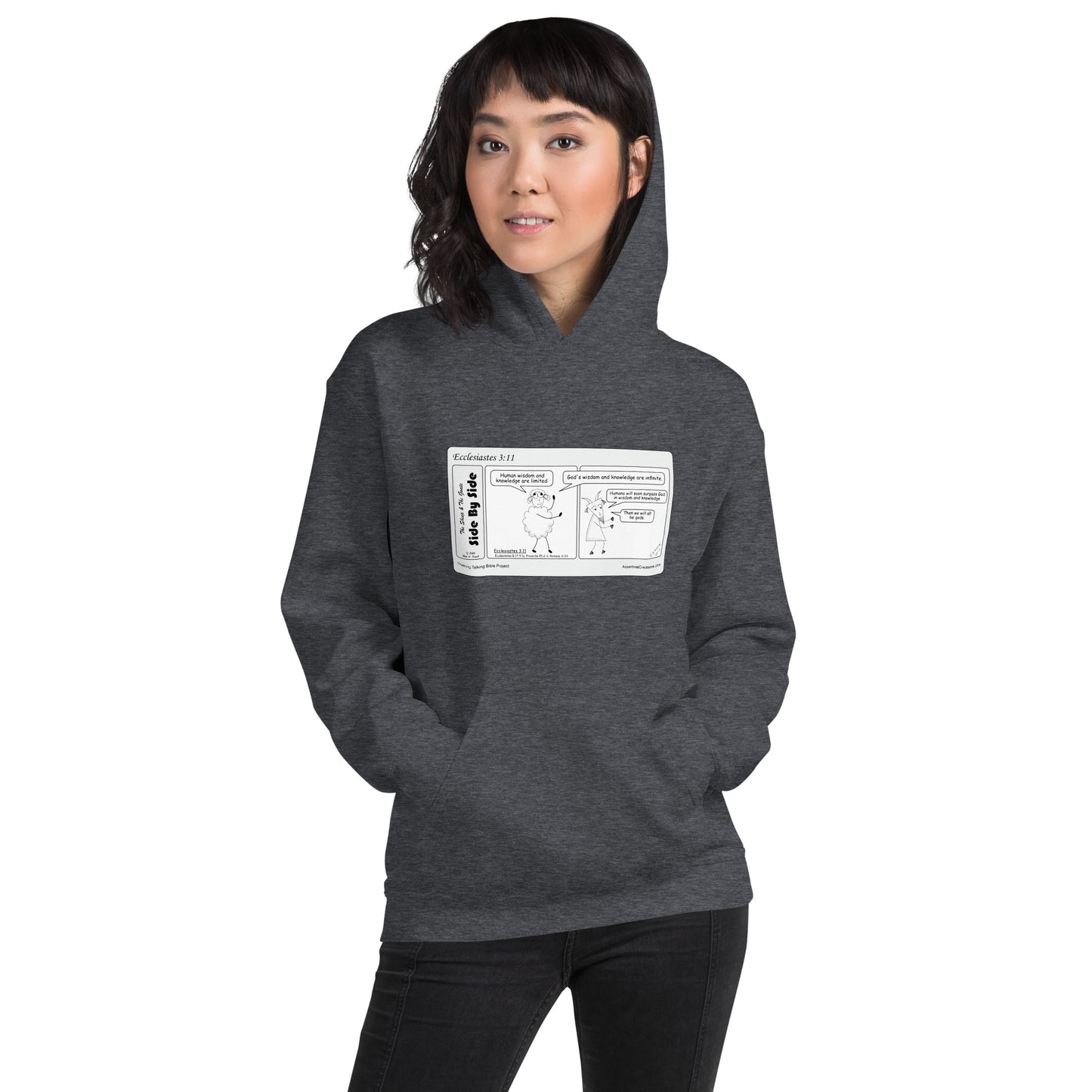 Unisex Hoodie Featuring the Sheep and the Goats Side by Side Cartoon V1-03 Style 1