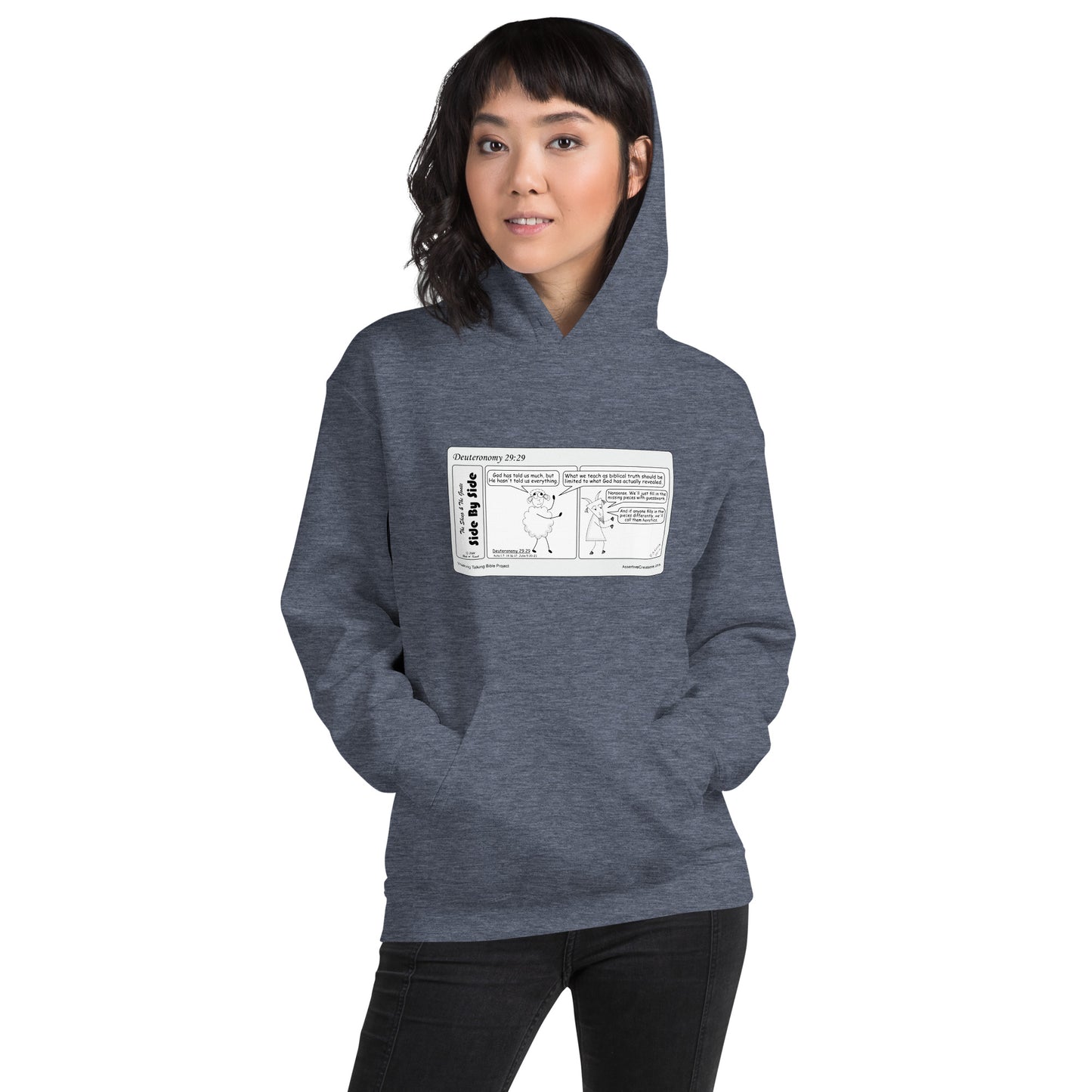 Unisex Hoodie Featuring the Sheep and the Goats Side by Side Cartoon V1-04 Style 1