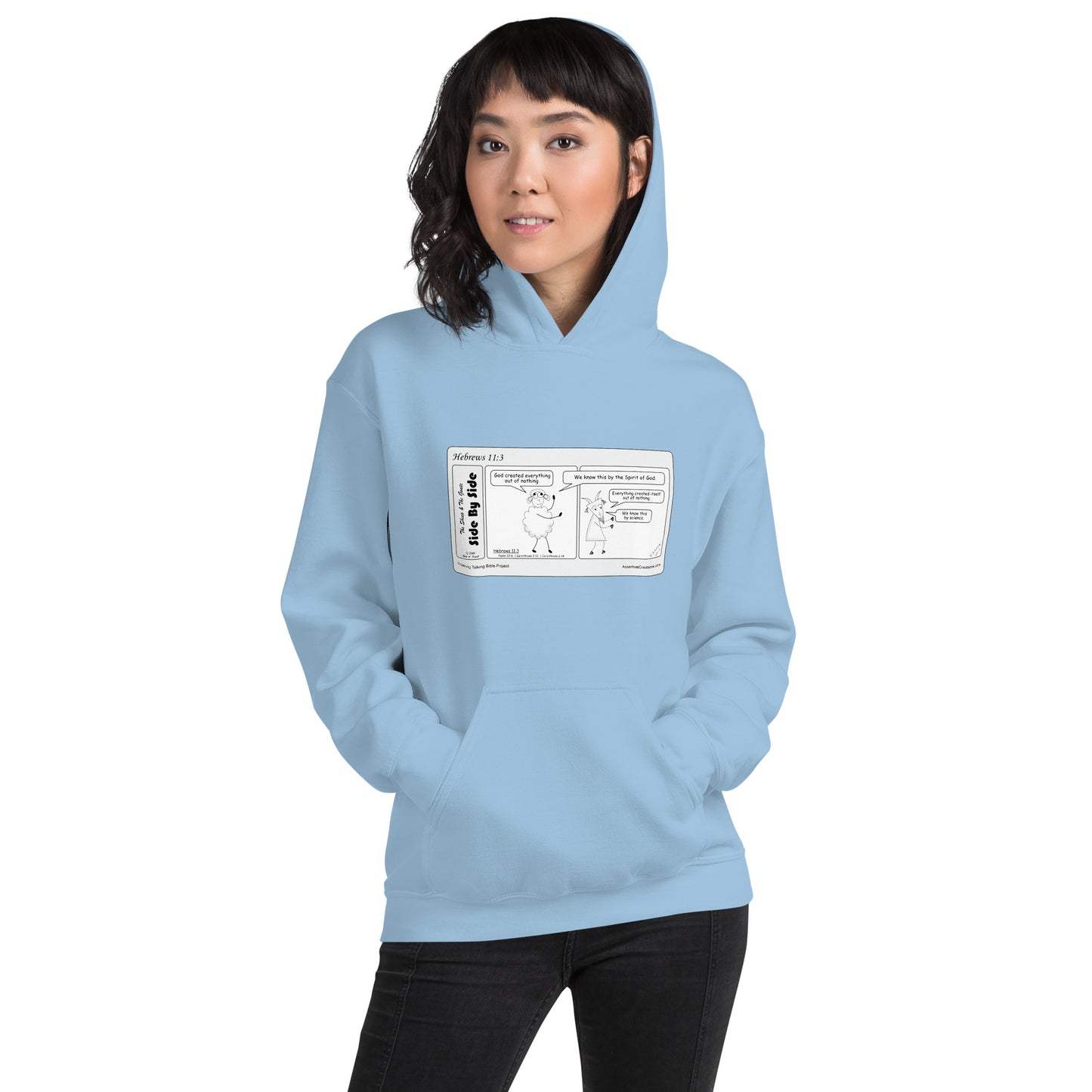 Unisex Hoodie Featuring the Sheep and the Goats Side by Side Cartoon V1-02 Style 1