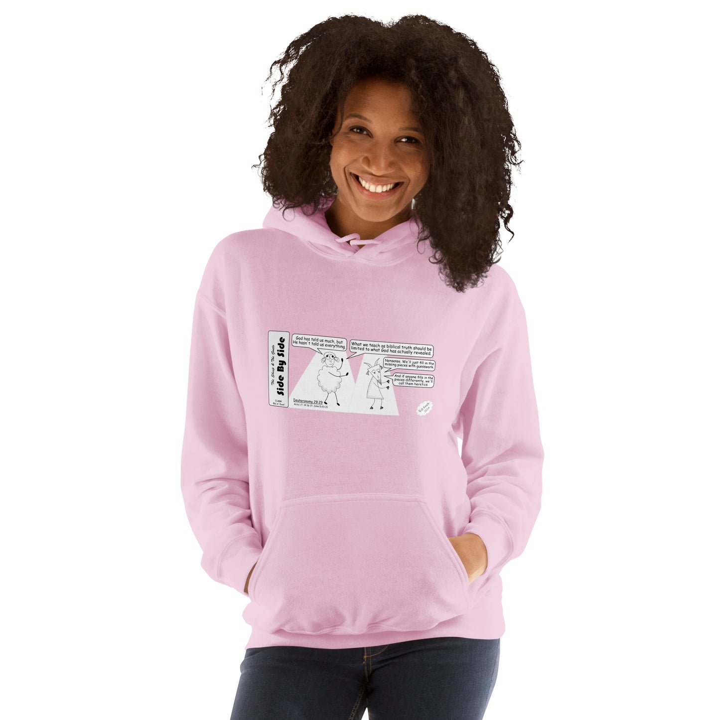 Unisex Hoodie Featuring the Sheep and the Goats Side by Side Cartoon V1-04 Style 2