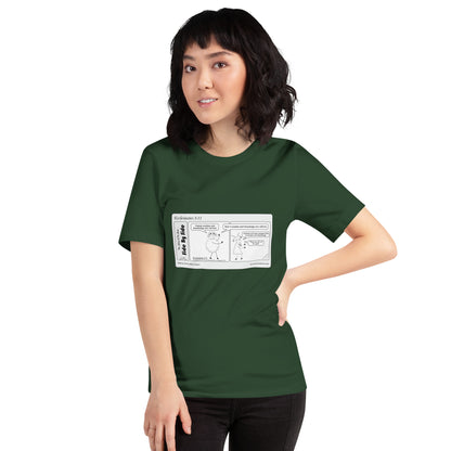 Bella + Canvas 3001 Unisex T-shirt Featuring the Sheep and the Goats Side by Side Cartoon V1-03 Style 1