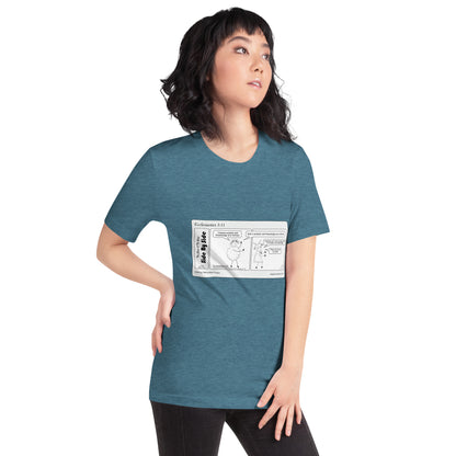 Bella + Canvas 3001 Unisex T-shirt Featuring the Sheep and the Goats Side by Side Cartoon V1-03 Style 1