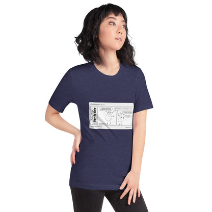Bella + Canvas 3001 Unisex T-shirt Featuring the Sheep and the Goats Side by Side Cartoon V1-03 Style 1