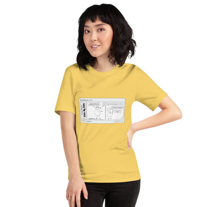 Bella + Canvas 3001 Unisex T-shirt Featuring the Sheep and the Goats Side by Side Cartoon V1-03 Style 1